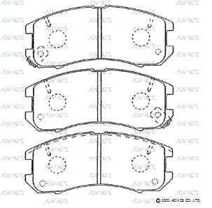 SN848P ADVICS Комплект тормозных колодок, дисковый тормоз