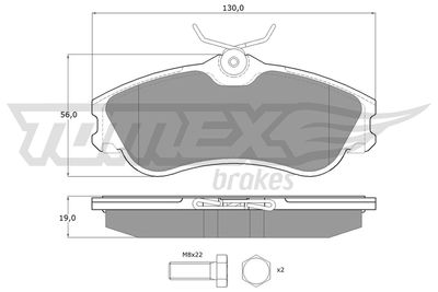 TX11121 TOMEX Brakes Комплект тормозных колодок, дисковый тормоз