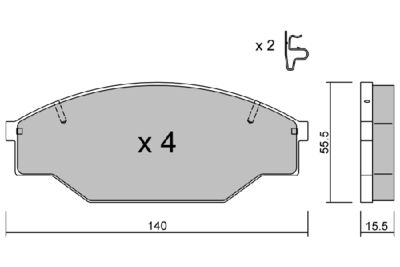 BPTO1915 AISIN Комплект тормозных колодок, дисковый тормоз