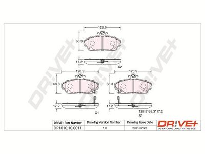 DP1010100011 Dr!ve+ Комплект тормозных колодок, дисковый тормоз