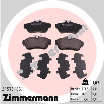 245781651 ZIMMERMANN Комплект тормозных колодок, дисковый тормоз