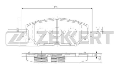 BS2683 ZEKKERT Комплект тормозных колодок, дисковый тормоз