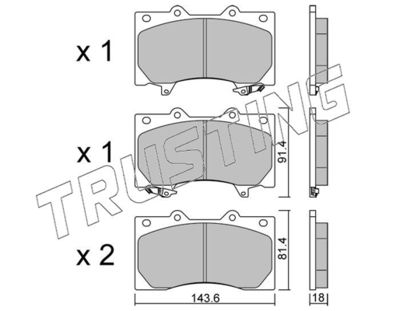 12790 TRUSTING Комплект тормозных колодок, дисковый тормоз