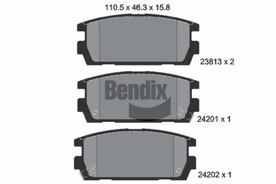 BPD2050 BENDIX Braking Комплект тормозных колодок, дисковый тормоз