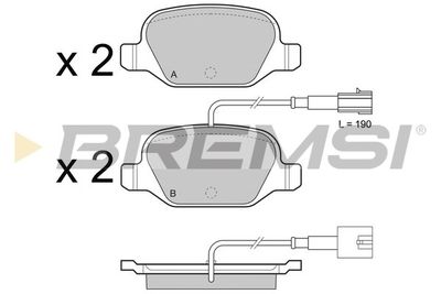 BP3489 BREMSI Комплект тормозных колодок, дисковый тормоз