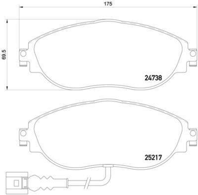 P85131 BREMBO Комплект тормозных колодок, дисковый тормоз