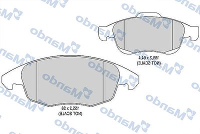 MBF015238 MANDO Комплект тормозных колодок, дисковый тормоз