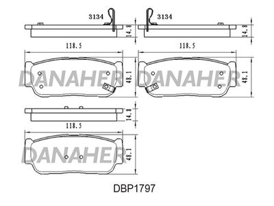 DBP1797 DANAHER Комплект тормозных колодок, дисковый тормоз