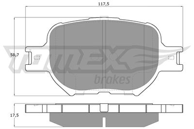 TX1562 TOMEX Brakes Комплект тормозных колодок, дисковый тормоз