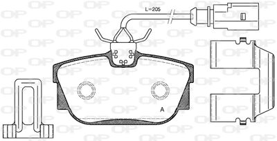 BPA076712 OPEN PARTS Комплект тормозных колодок, дисковый тормоз