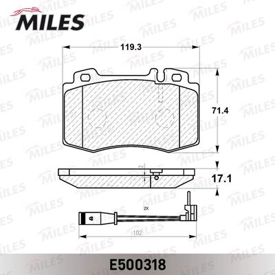 E500318 MILES Комплект тормозных колодок, дисковый тормоз