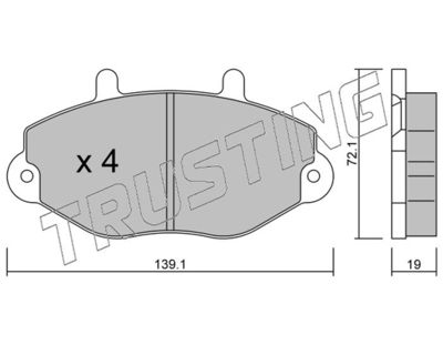 2020 TRUSTING Комплект тормозных колодок, дисковый тормоз