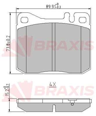 AA0635 BRAXIS Комплект тормозных колодок, дисковый тормоз