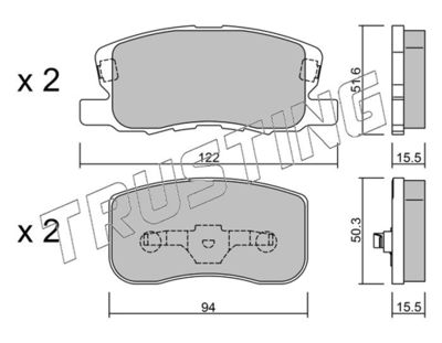 9560 TRUSTING Комплект тормозных колодок, дисковый тормоз