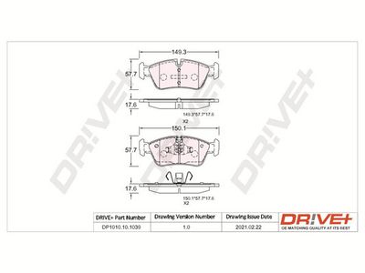 DP1010101039 Dr!ve+ Комплект тормозных колодок, дисковый тормоз