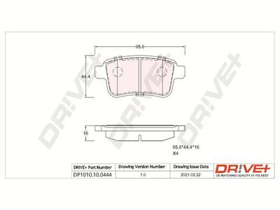 DP1010100444 Dr!ve+ Комплект тормозных колодок, дисковый тормоз