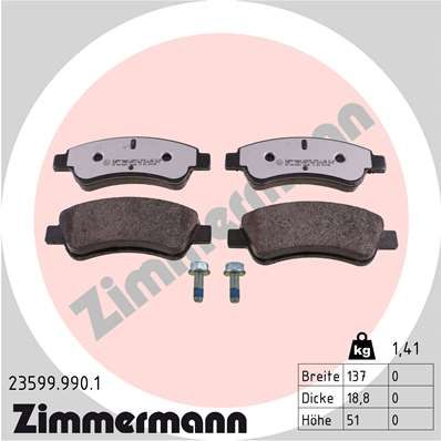 235999901 ZIMMERMANN Комплект тормозных колодок, дисковый тормоз