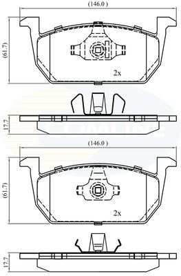 CBP02389 COMLINE Комплект тормозных колодок, дисковый тормоз