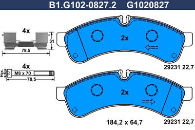 B1G10208272 GALFER Комплект тормозных колодок, дисковый тормоз