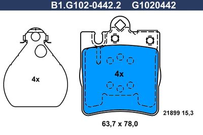 B1G10204422 GALFER Комплект тормозных колодок, дисковый тормоз
