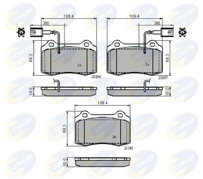 CBP11758 COMLINE Комплект тормозных колодок, дисковый тормоз