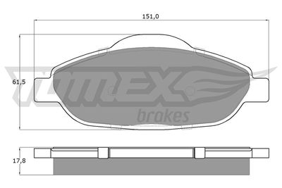 TX1466 TOMEX Brakes Комплект тормозных колодок, дисковый тормоз