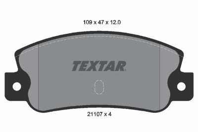 2110701 TEXTAR Комплект тормозных колодок, дисковый тормоз