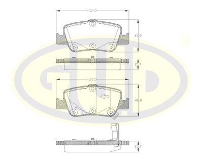 GBP135602 G.U.D. Комплект тормозных колодок, дисковый тормоз