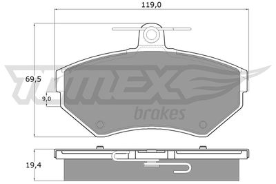 TX1312 TOMEX Brakes Комплект тормозных колодок, дисковый тормоз