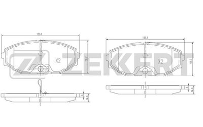 BS1220 ZEKKERT Комплект тормозных колодок, дисковый тормоз