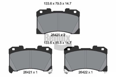 BPD2367 BENDIX Braking Комплект тормозных колодок, дисковый тормоз