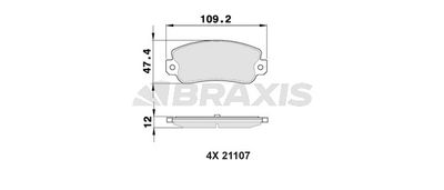 AA0352 BRAXIS Комплект тормозных колодок, дисковый тормоз
