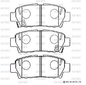 A2N057 ADVICS Комплект тормозных колодок, дисковый тормоз