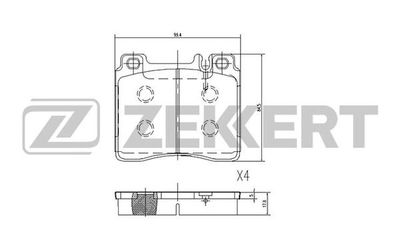 BS2071 ZEKKERT Комплект тормозных колодок, дисковый тормоз