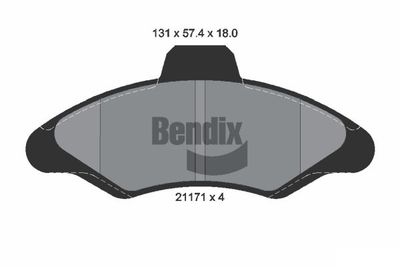 BPD1759 BENDIX Braking Комплект тормозных колодок, дисковый тормоз