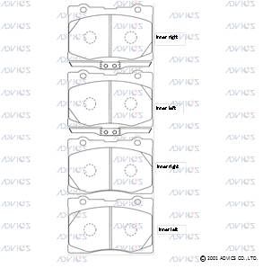 SN128P ADVICS Комплект тормозных колодок, дисковый тормоз