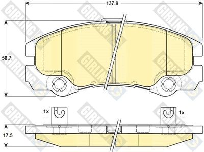 6114369 GIRLING Комплект тормозных колодок, дисковый тормоз