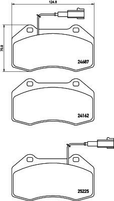 P23162 BREMBO Комплект тормозных колодок, дисковый тормоз