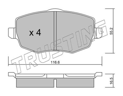 5440 TRUSTING Комплект тормозных колодок, дисковый тормоз