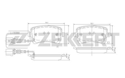 BS1179 ZEKKERT Комплект тормозных колодок, дисковый тормоз