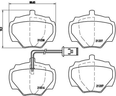 P44003 BREMBO Комплект тормозных колодок, дисковый тормоз