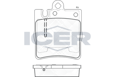 181312202 ICER Комплект тормозных колодок, дисковый тормоз