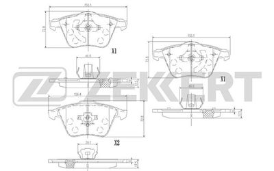 BS1377 ZEKKERT Комплект тормозных колодок, дисковый тормоз