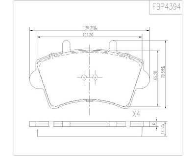 FBP4394 FI.BA Комплект тормозных колодок, дисковый тормоз