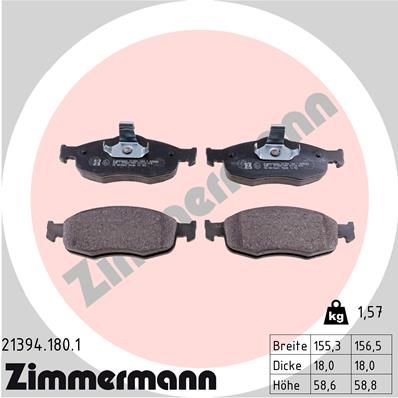 213941801 ZIMMERMANN Комплект тормозных колодок, дисковый тормоз