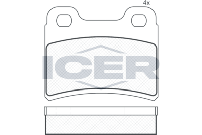 180938 ICER Комплект тормозных колодок, дисковый тормоз