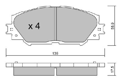 BPTO1007 AISIN Комплект тормозных колодок, дисковый тормоз