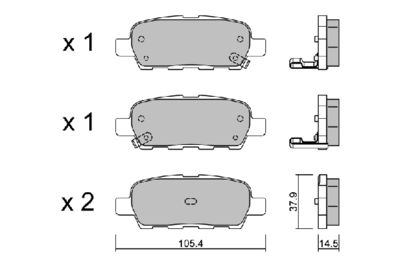 BPNI2001 AISIN Комплект тормозных колодок, дисковый тормоз