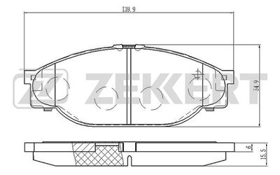 BS2090 ZEKKERT Комплект тормозных колодок, дисковый тормоз