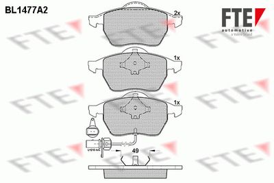 BL1477A2 FTE Комплект тормозных колодок, дисковый тормоз